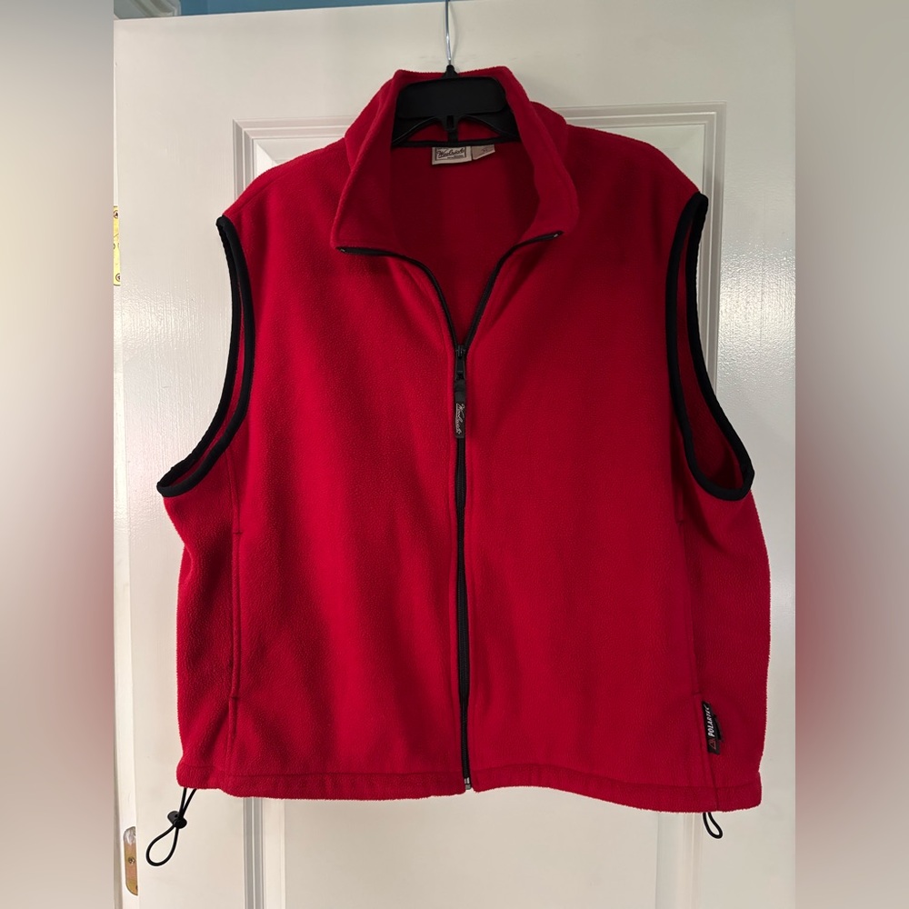 Vintage Woolrich Men’s XL Red Fleece Vest Made in USA Full Zip Outdoor